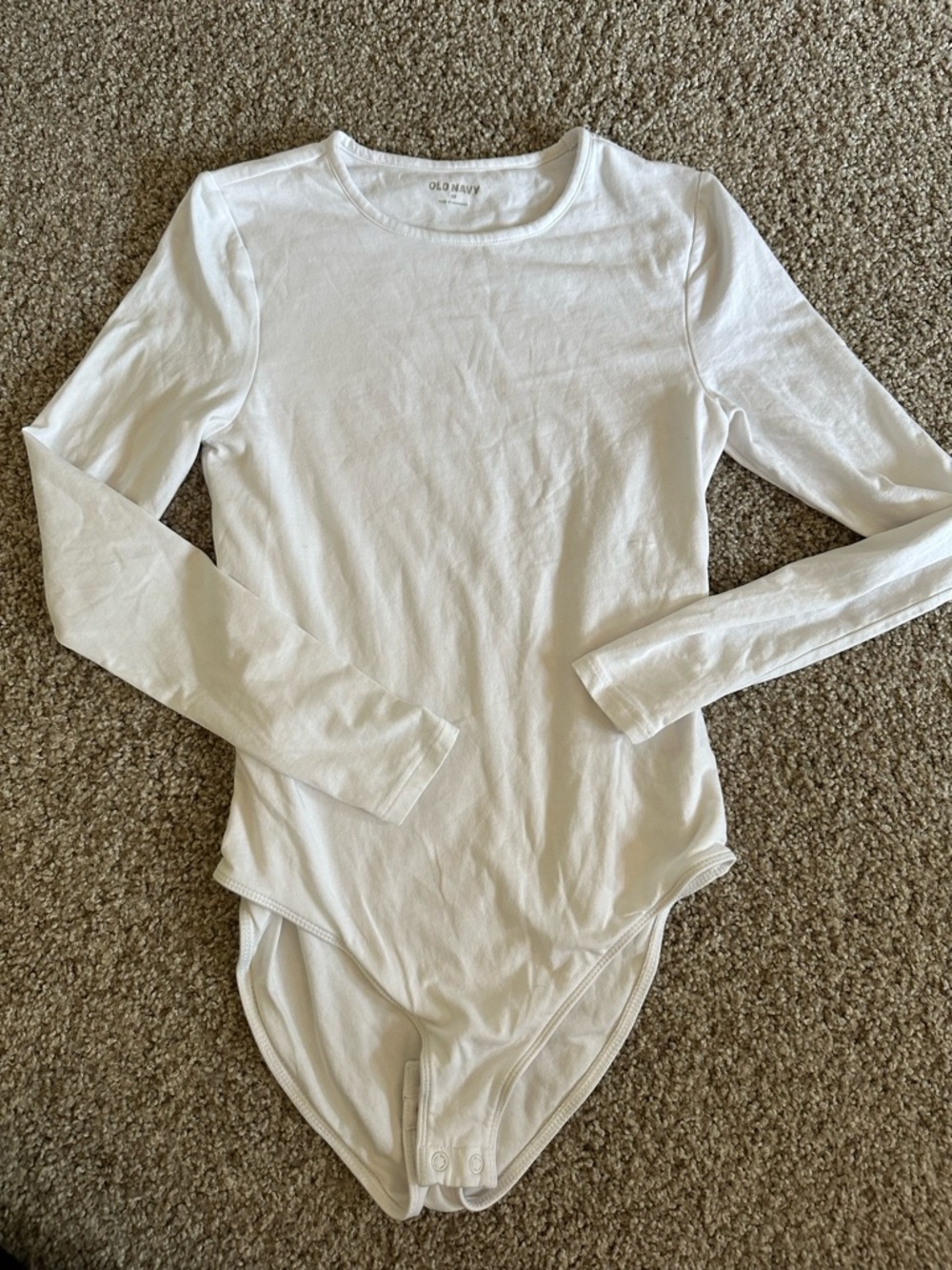 Old Navy White Long-Sleeve Bodysuit xsmall